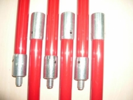 Cañas PVC rojas con rosca 12 x 175